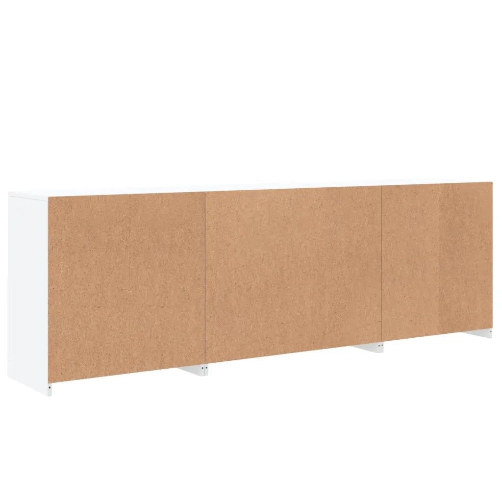 Credenza | Madia | Buffet da pranzo | Armadio da pranzo con Luci LED Bianca 202x37x67 cm