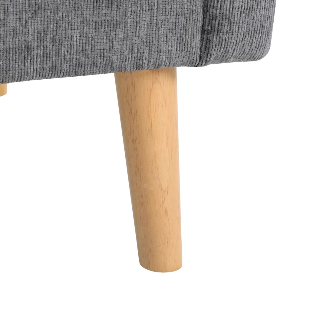 Divano a 2 posti 162x74x77 cm con cuscino spesso in chenille grigio