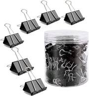 Set di Clip a Scompatta 100 pezzi 25mm Nero Clip Metallico per Ufficio Scuola Clip per Carta Attrezzi per Ufficio