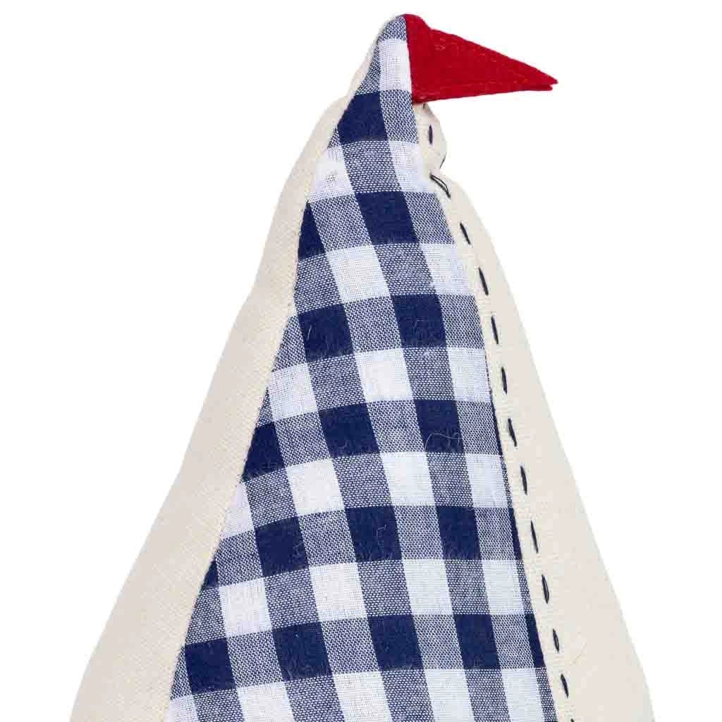 Fermaporta in cotone con barca blu, 17x8x24h cm