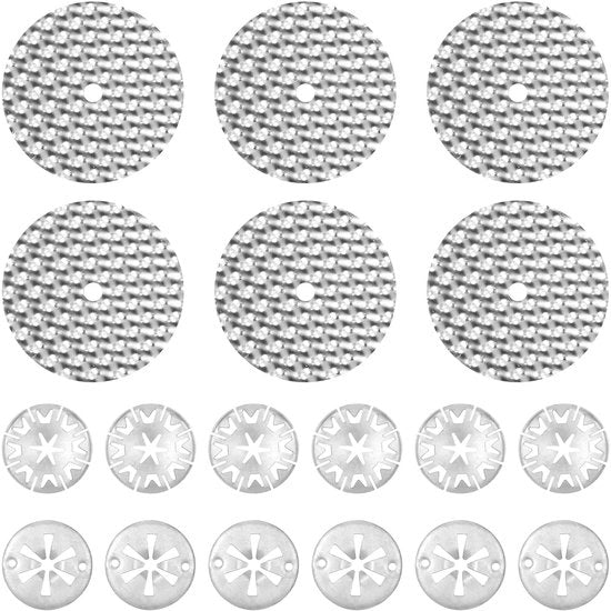 Kit di riparazione di scudo termico 18 pezzi - 52mm Acciaio inossidabile/30mm Acciaio galvanizzato - Compatibile con la maggior parte dei modelli di auto - Leggero - Incluso 6 dischi di riparazione/12 anelli - Protezione dell'uscita di fumo