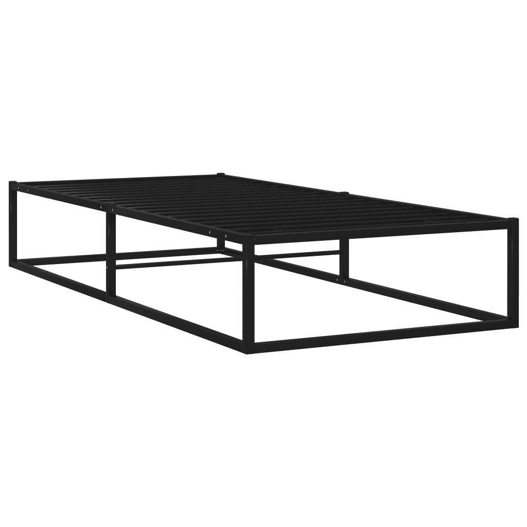 Letto singolo | Letto per adulti | Giroletto Nero in Metallo 100x200 cm
