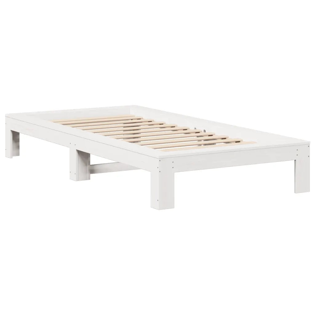 Letto singolo | Letto per adulti | Letto senza Materasso Bianco 90x200 cm Legno Massello di Pino