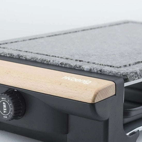 Griglia e Piatto Cottura Elettrico 2 in 1 per 8 Persone - Barbecue Multifunzionale con Pietra di Granito