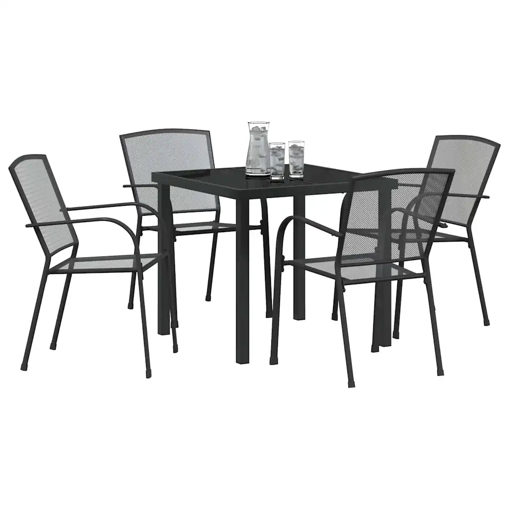 Set da Pranzo per Giardino 5 pcs Antracite
