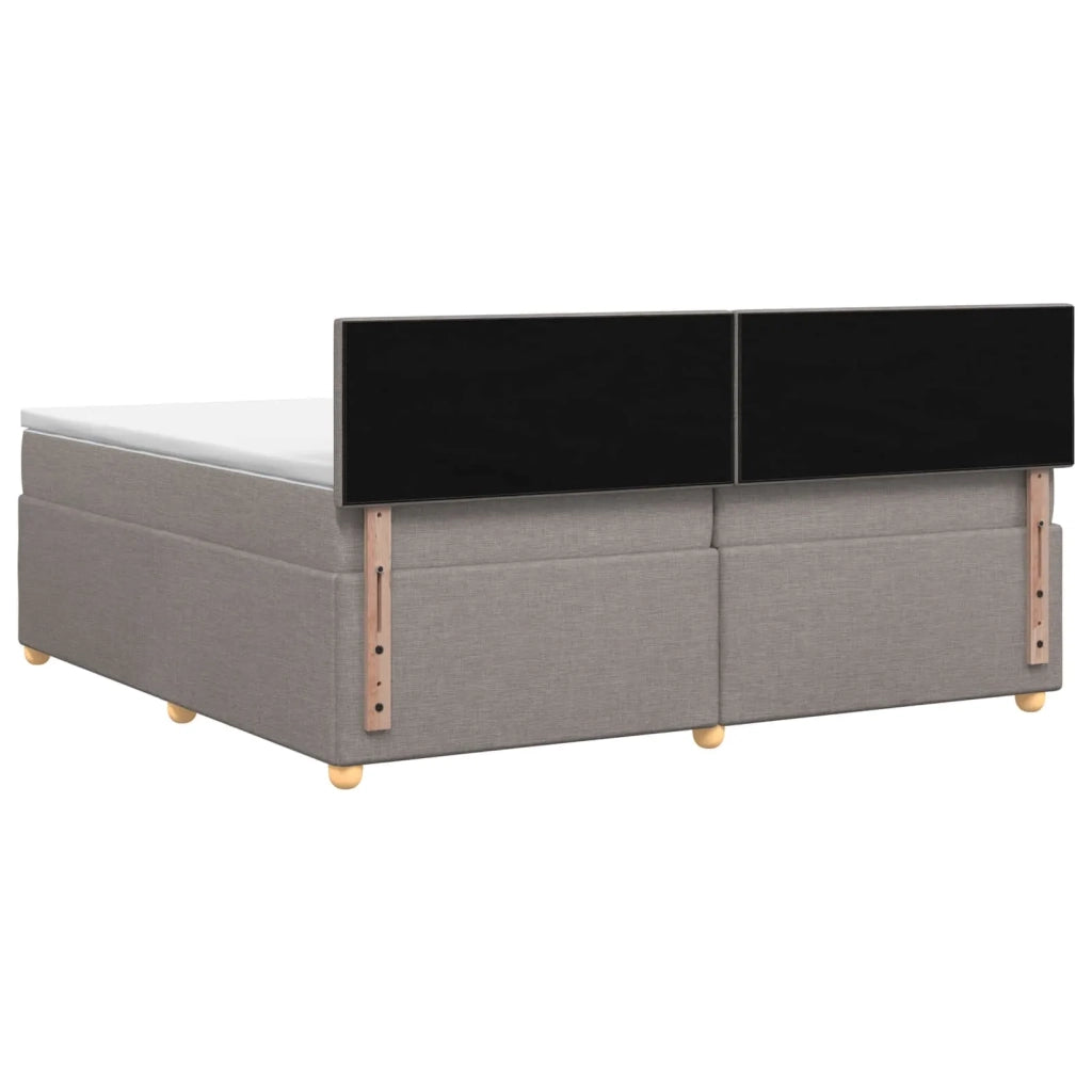 Letto box spring con materasso Tortora 200 x 200 cm Tessuto 3451039