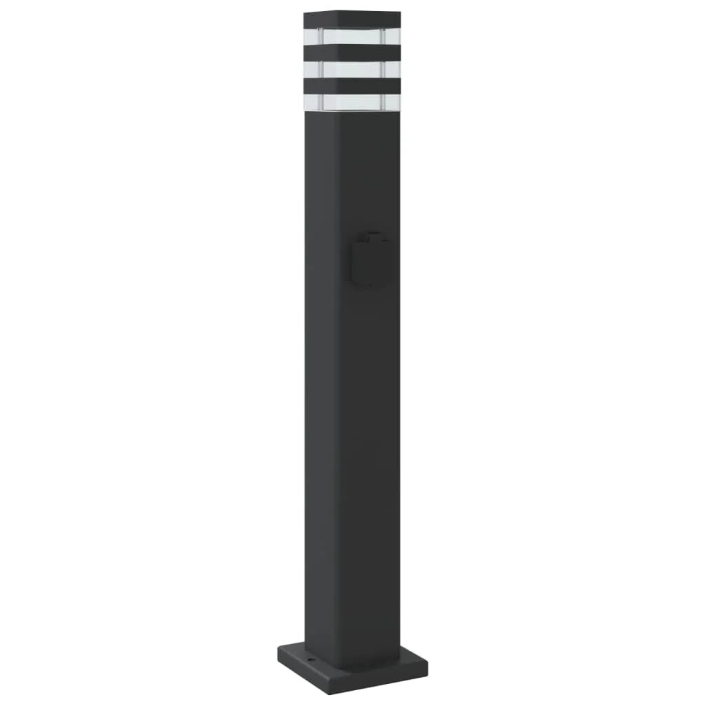 Lampada da terra per esterni con portalampada in alluminio nero da 80 cm 02_0042531