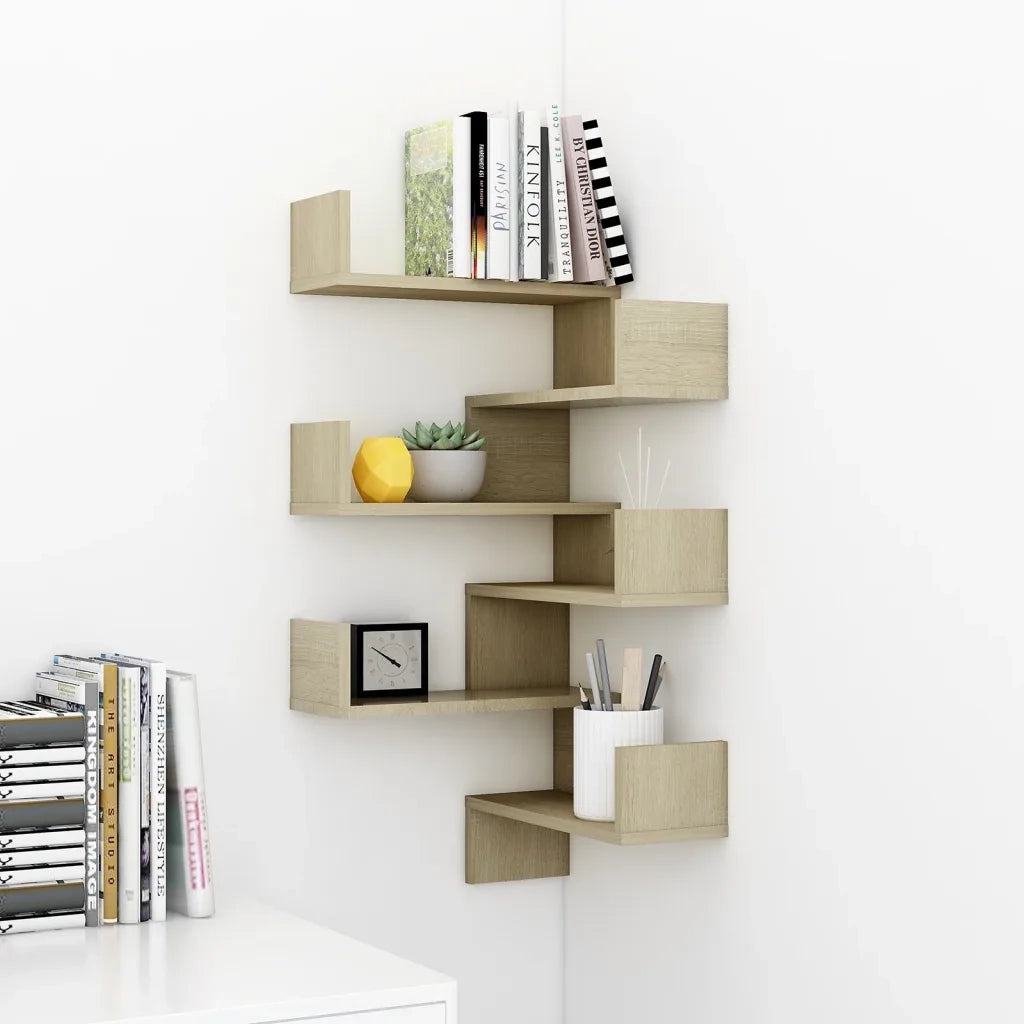 2 pz Scaffali Angolari Muro | Mensola a parete Sonoma 40x40x50cm Legno Multistrato