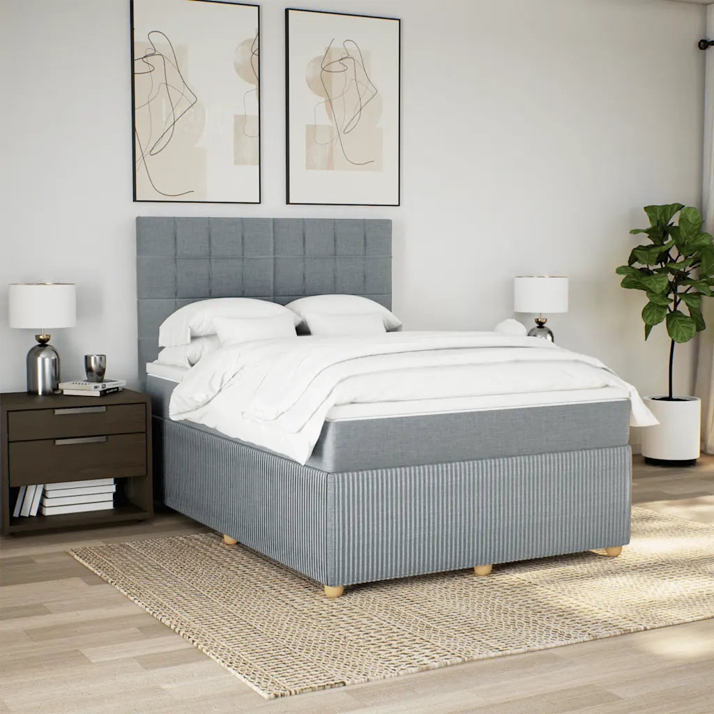 Giroletto a Molle con Materasso Grigio Chiaro 140x200cm Tessuto 3292079
