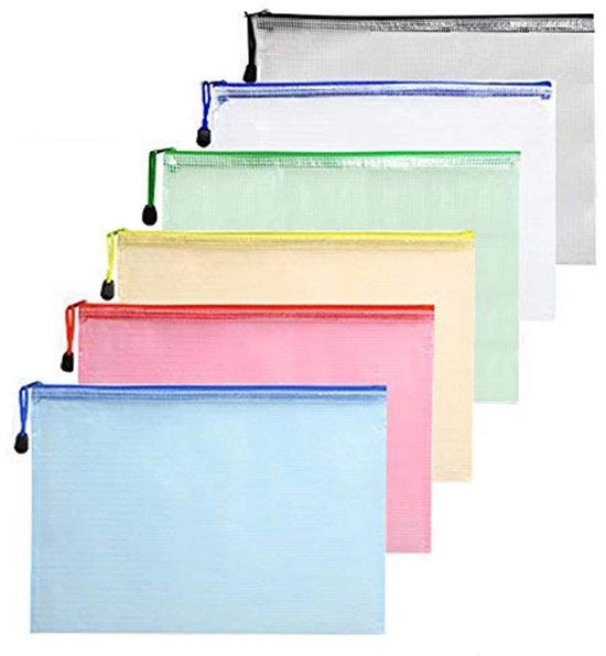 Set di 6 sacchetti con chiusura a rullo A5 - colorati - materiale ecologico