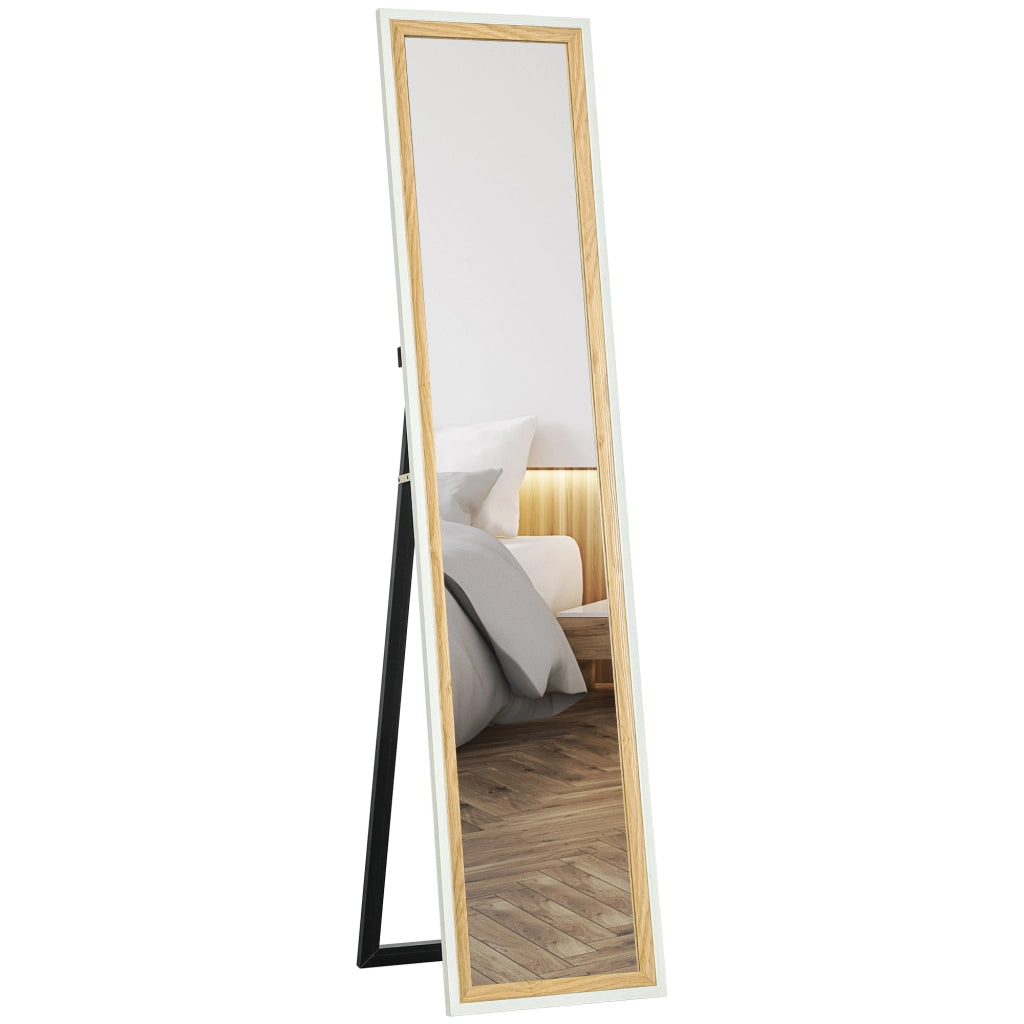 Specchio da Terra a Figura Intera ¨C Xylo ¨C Effetto Legno Bianco 157x37cm