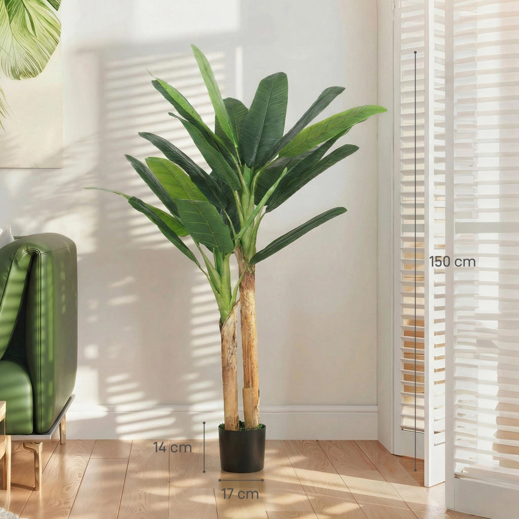 Albero di Banano Artificiale con Vaso ¨C Minimal ¨C Verde 150 cm