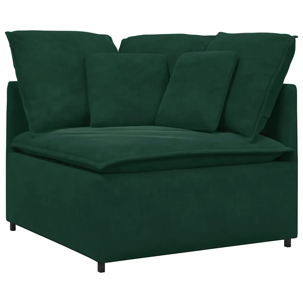 Modulo Angolare Divano Modulare con Cuscini-Sofa Modulare-Divanetto Verde Scuro 100 cm