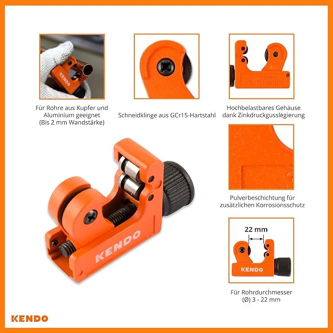 TAGLIATUBI MINI KENDO Ø 3-22 mm - KENDO