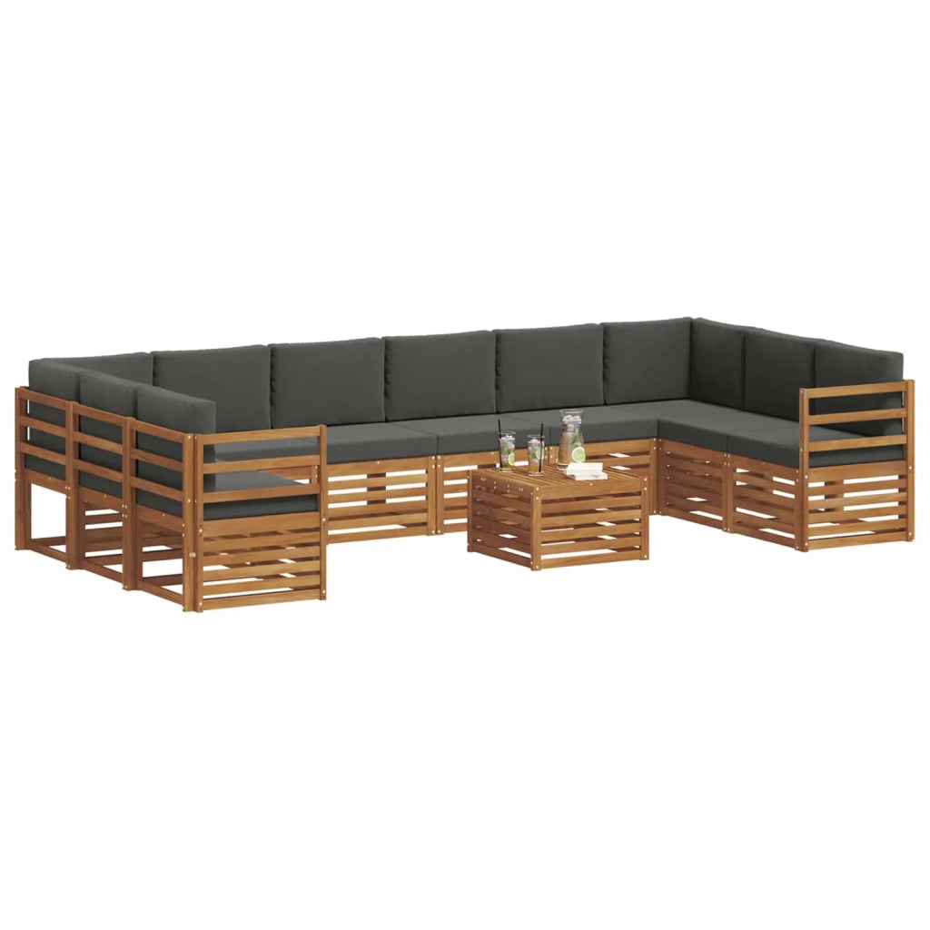 Set divano sezionale con cuscino 11 pcs Naturale e Antracite 3375582