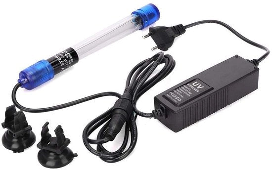 Sterilizzatore UV per Acquario/Zona Piscina/Piscina - 220-240V - UV-Luce Acqua-Resistente - Batteri Uccisore - Potenza 13W - Incluso 2 Accessori per Filtro Acqua