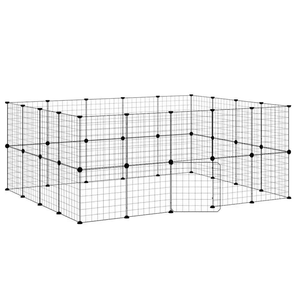 Gabbia per Animali 36 Pannelli con Porta Nera 35x35 cm Acciaio CFW8968142