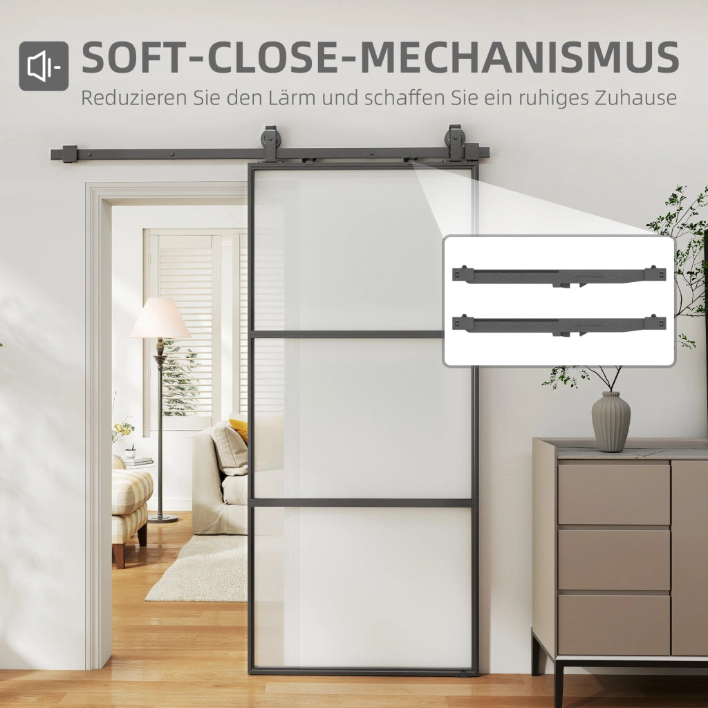 Anta scorrevole con vetro smerigliato ¨C Minimal ¨C Nero