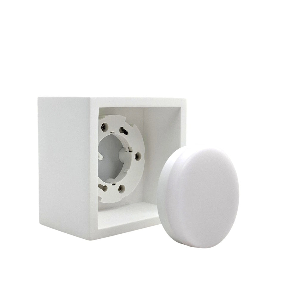 Applique in Gesso Quadrata Verniciabile GX53 15W – Plafoniera Soffitto 1 Luce 110x110 mm con Lampadina Inclusa CCT