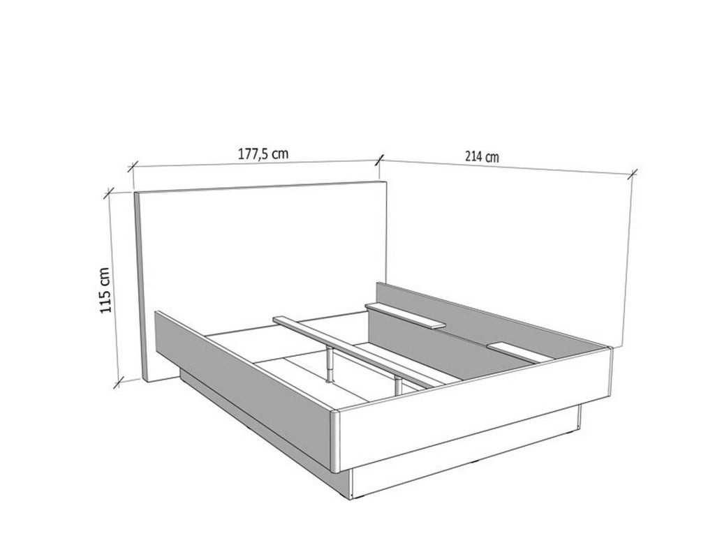 Letto Matrimoniale Caprezzo, Letto Matrimoniale Testiera Imbottita Effetto Velluto, Grigio Tortora