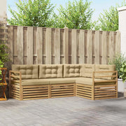 Set di divani da esterno 4 pz Bianco e Beige Poliestere 3390388