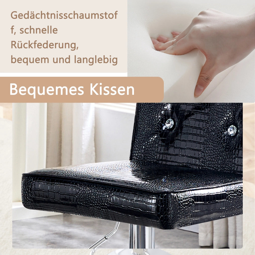SEDIE DA BAR Set da 4 pezzi 55x42x125 cm PVC Nero