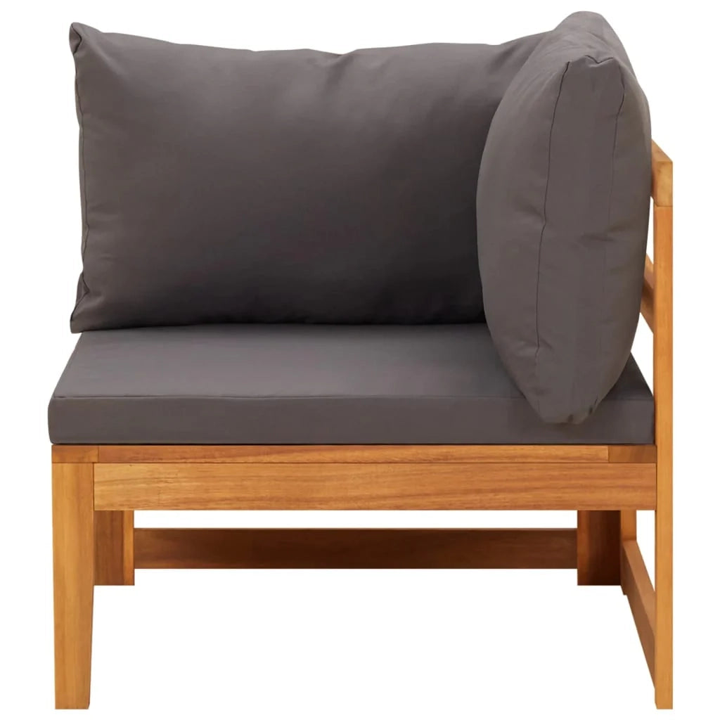 Set di mobili da giardino per esterni 5 pezzi con cuscini legno di acacia grigio scuro 02_0016394