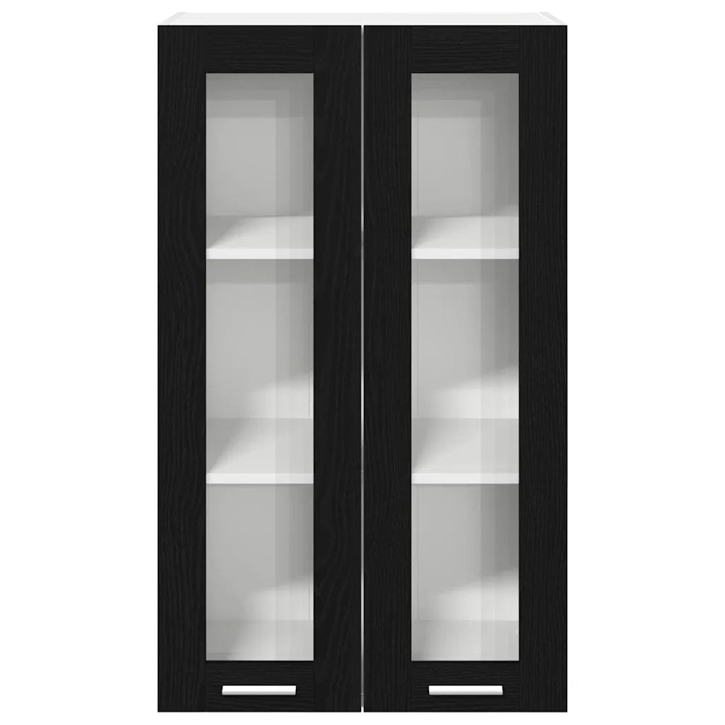 Armadio pensile | Mobile da Cucina con porta Riga Rovere Nero 60 x 31 x 100 cm