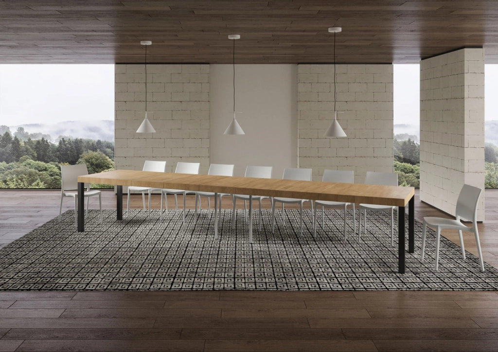Tavolo Allungabile 130-390x90x77 cm Everyday Premium Quercia Natura Gambe Antracite