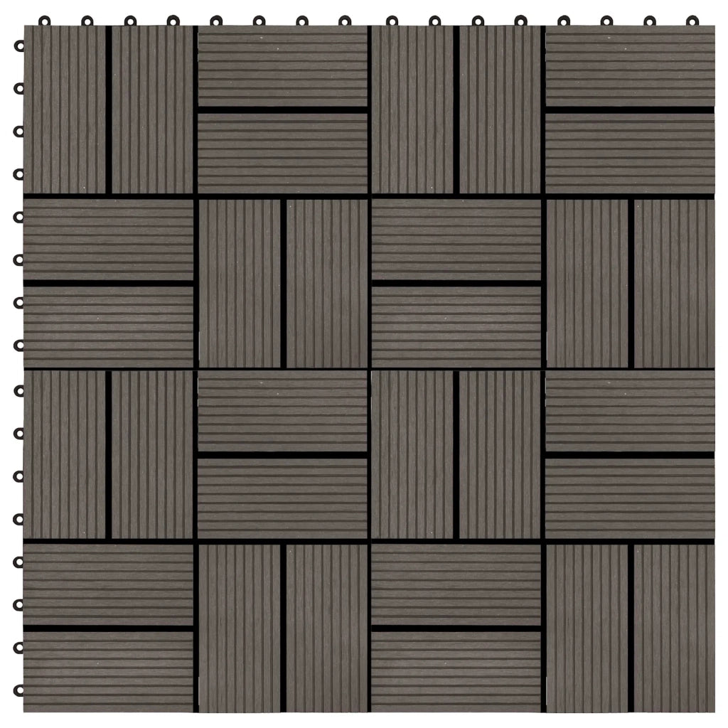 Piastrella per Decking 22 pcs Marrone Scuro 30 x 30 cm WPC 3444841