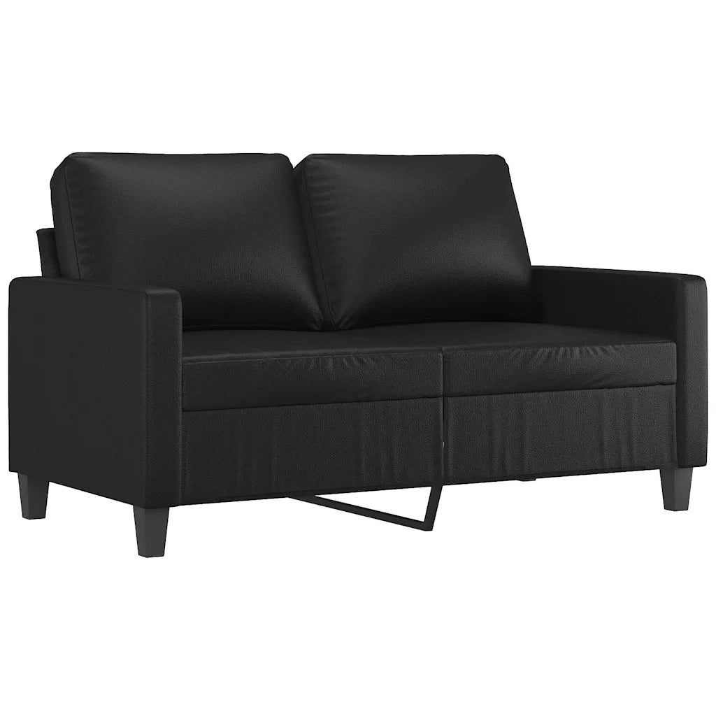 Divano a 2 Posti-Sofa 2 Posti Nero 120 cm in Similpelle 184329