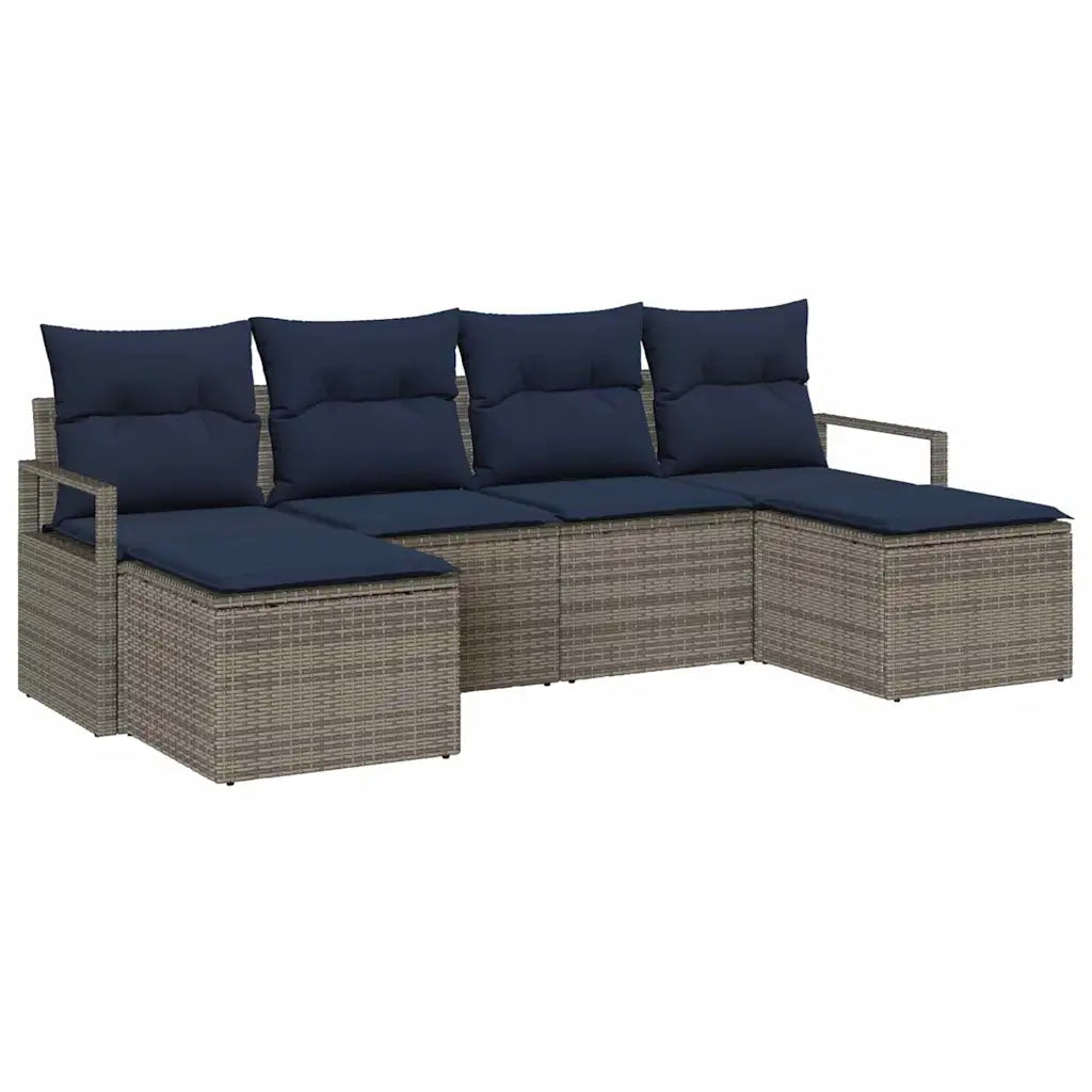 Set di divani 6 pcs Grigio polyrattan 3346495