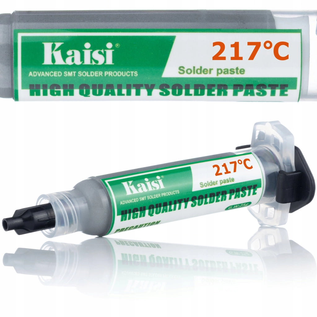 Pasta Saldante Kaisi 217°C – Cera Liquida in Siringa | Per SMD BGA PCB | Temperatura Fusione 217°C