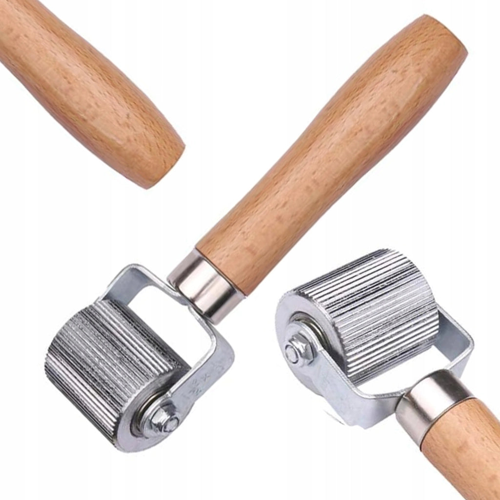 Rullo in Legno con Cuscinetto – Larghezza 40mm | Manico Ergonomico | Riparazione Pneumatici e Tubi, Applicazione Bitume