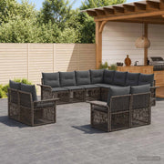 Set Divano da Giardino 11 pz Grigio e Grigio Scuro polyrattan 3434999