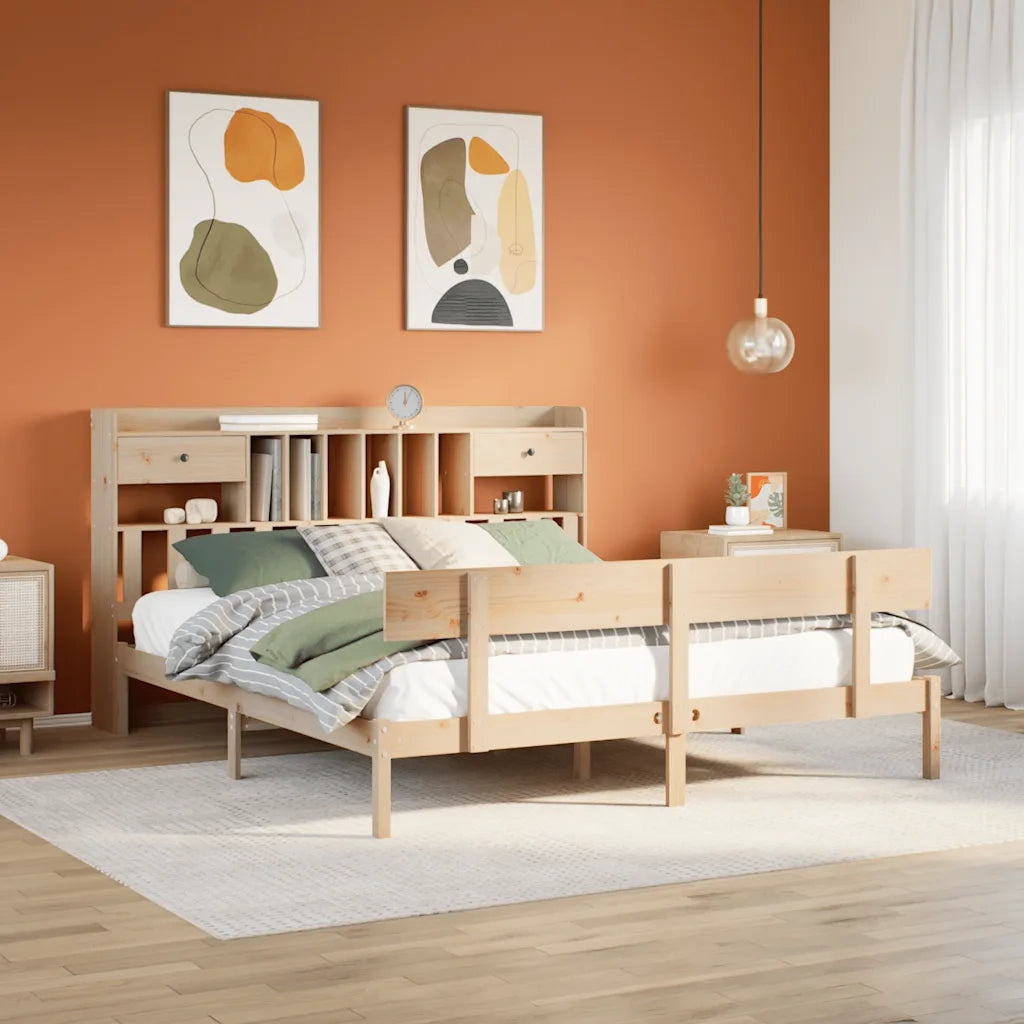 Letto Libreria senza Materasso 180x200 cm in Legno di Pino 3321840
