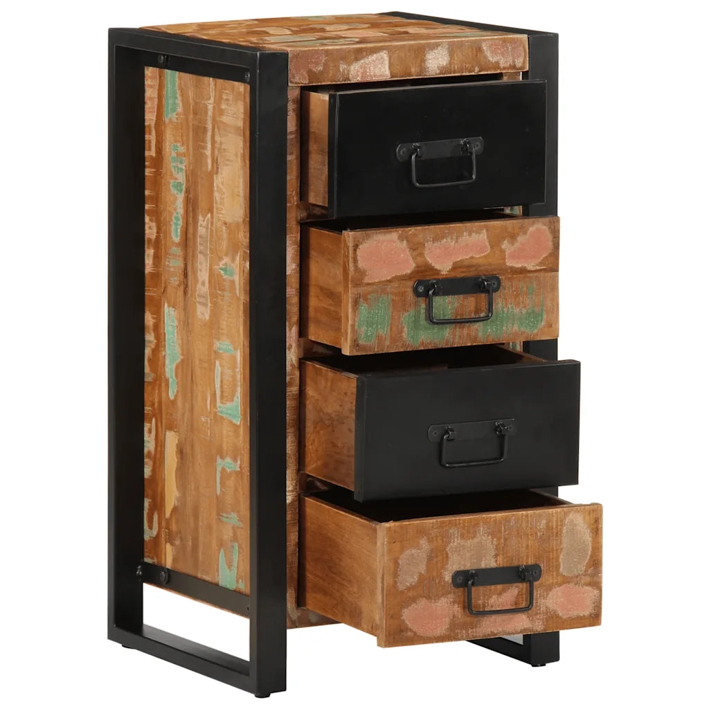 Cassettiera Multicolore 40x40x75 cm Legno Massello di Recupero 4013582
