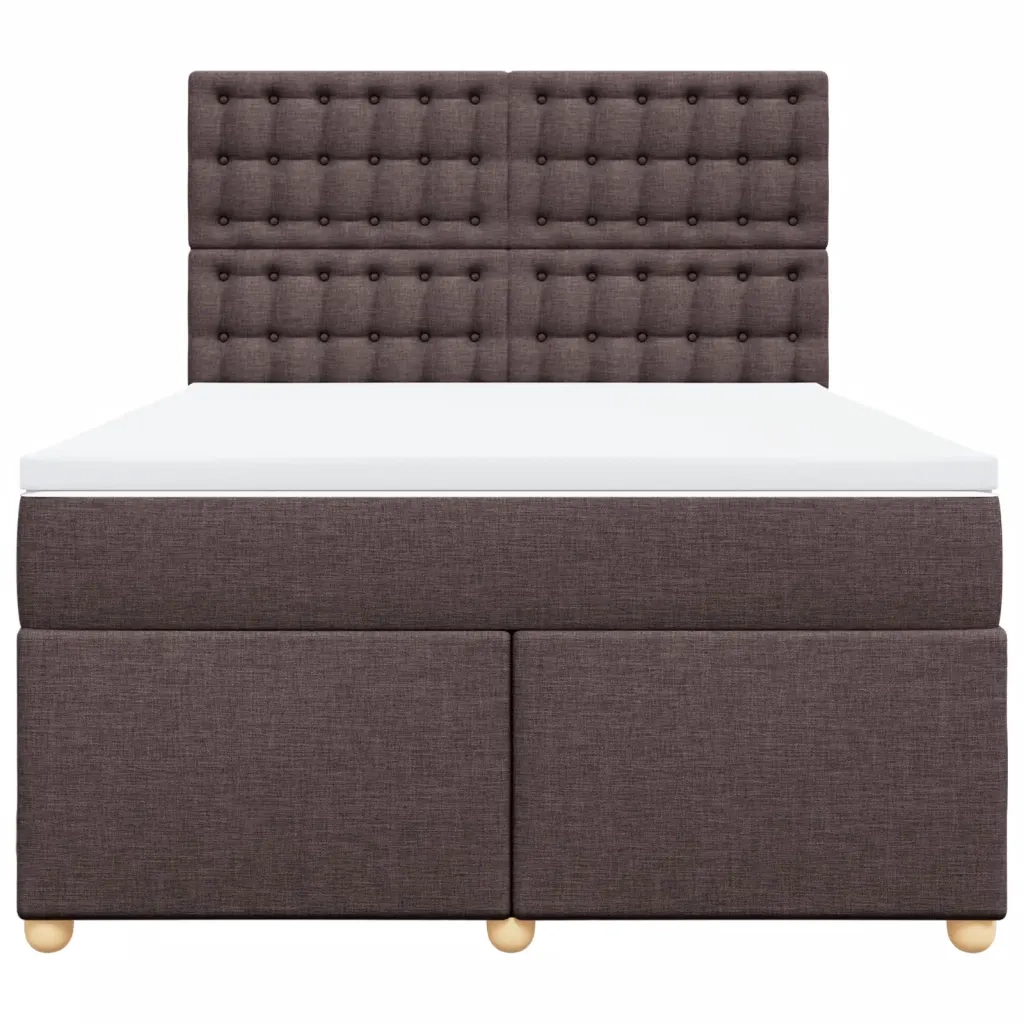 Giroletto a Molle con Materasso Marrone Scuro 140x200cm Tessuto 3291320