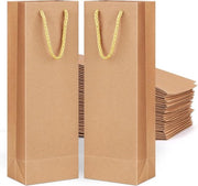 Sacchetti di regalo in carta forte 10 pezzi - Maniglie robuste - Per matrimonio anniversario - 11 x 9 x 35 cm - Impermeabili - 20 PCS - Borsa per bottiglia