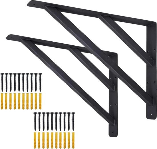 Supporti pesanti per tavole di lavoro 16 x 30 cm - Set da 2 - Per tavole di lavoro da scala e scrivanie