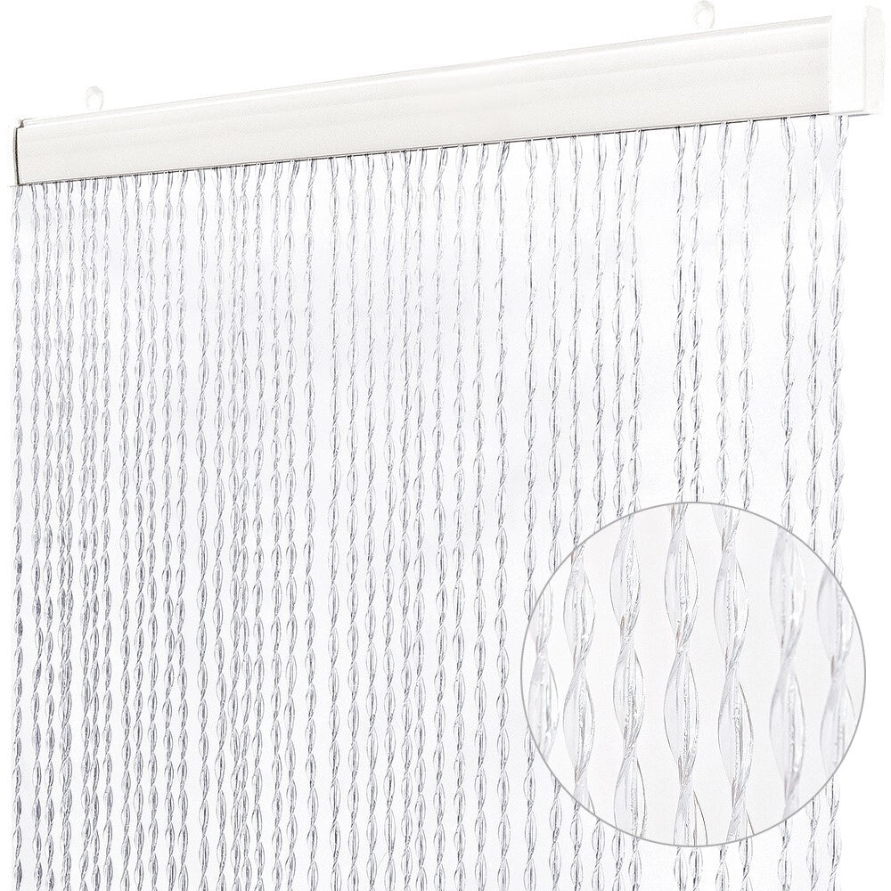 Tenda Antimosche Filo Intrecciato Gomma PVC Moschiera Finestra Porta Ingresso Trasparente - 100x220 Cm