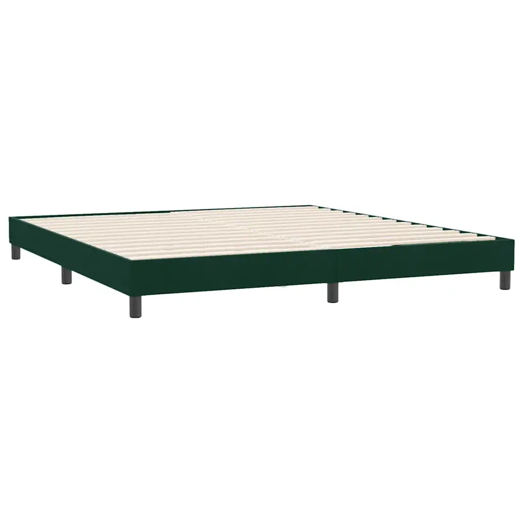 Letto matrimoniale | Letto per adulti | Giroletto a Molle senza Materasso Verde Scuro 180x210cm Velluto