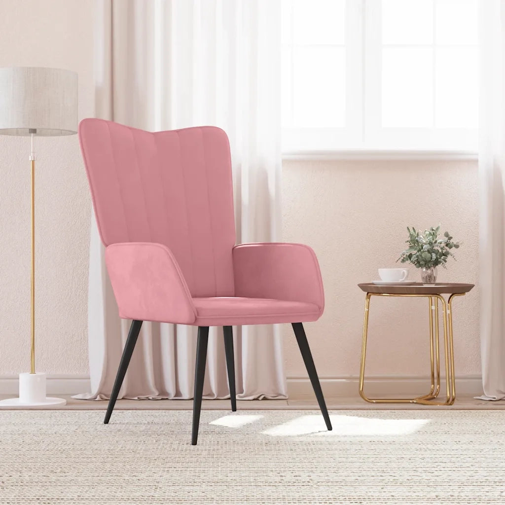 Sedia Relax Rosa in Velluto 327681