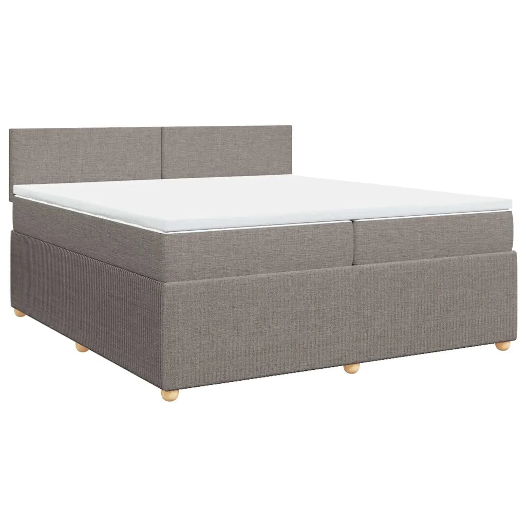 Giroletto a Molle con Materasso Tortora 200x200 cm in Tessuto 3287560