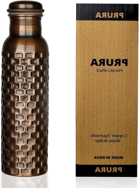 Fiasco di acqua in rame - Benefici Ayurveda - 900ml - Senza leggero - Acqua pura in rame