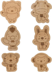 Maniglie in legno premium per bambini con 6 animali: coniglio, pollo, agnello, scimmia, tigre e vitello, decorazioni per la camera da letto, maniglie per porta.