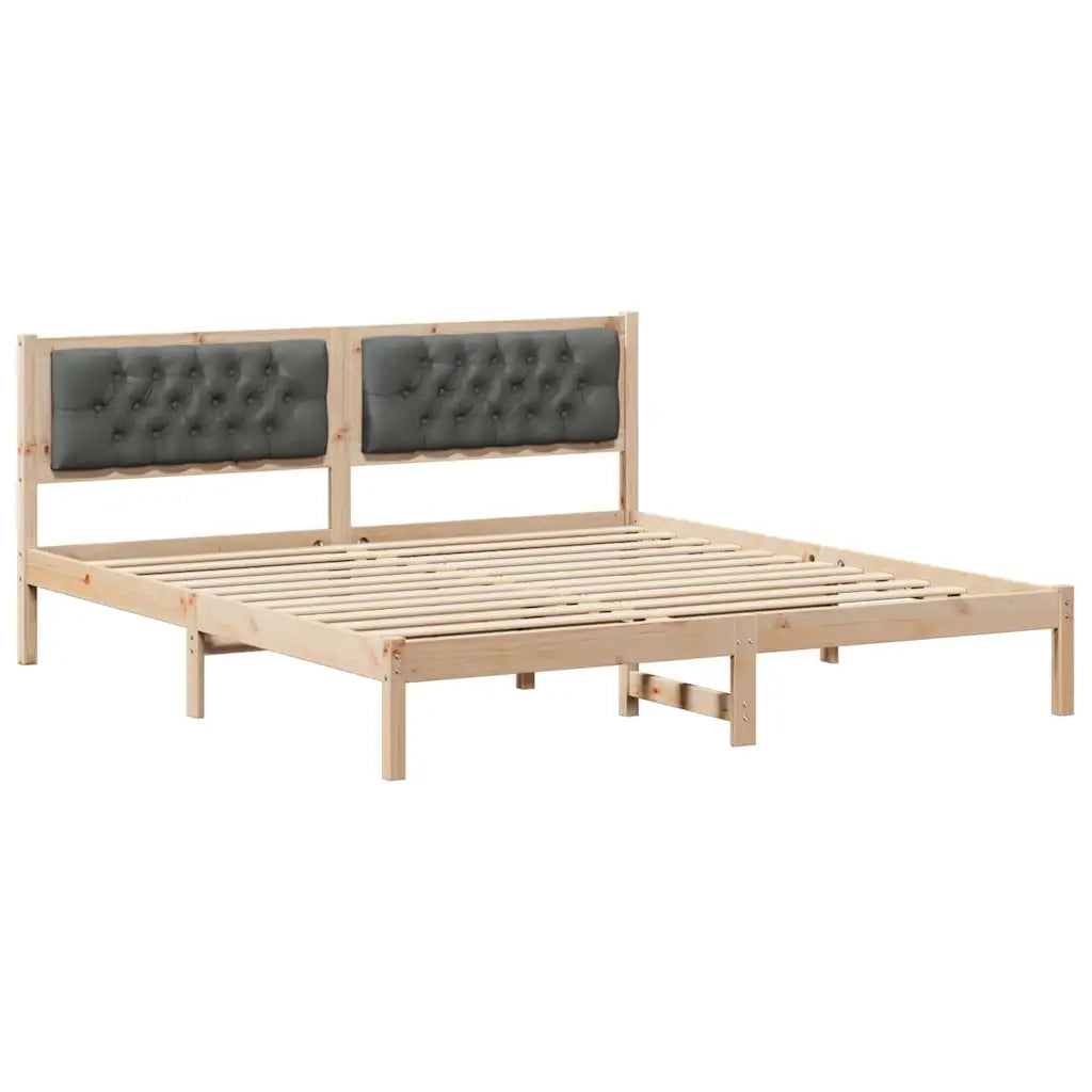 Struttura del letto Grigio scuro 160 x 200 cm Pino massello 878175