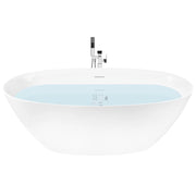 Vasca da bagno freestanding in acrilico bianco 168 cm design moderno forma ovale