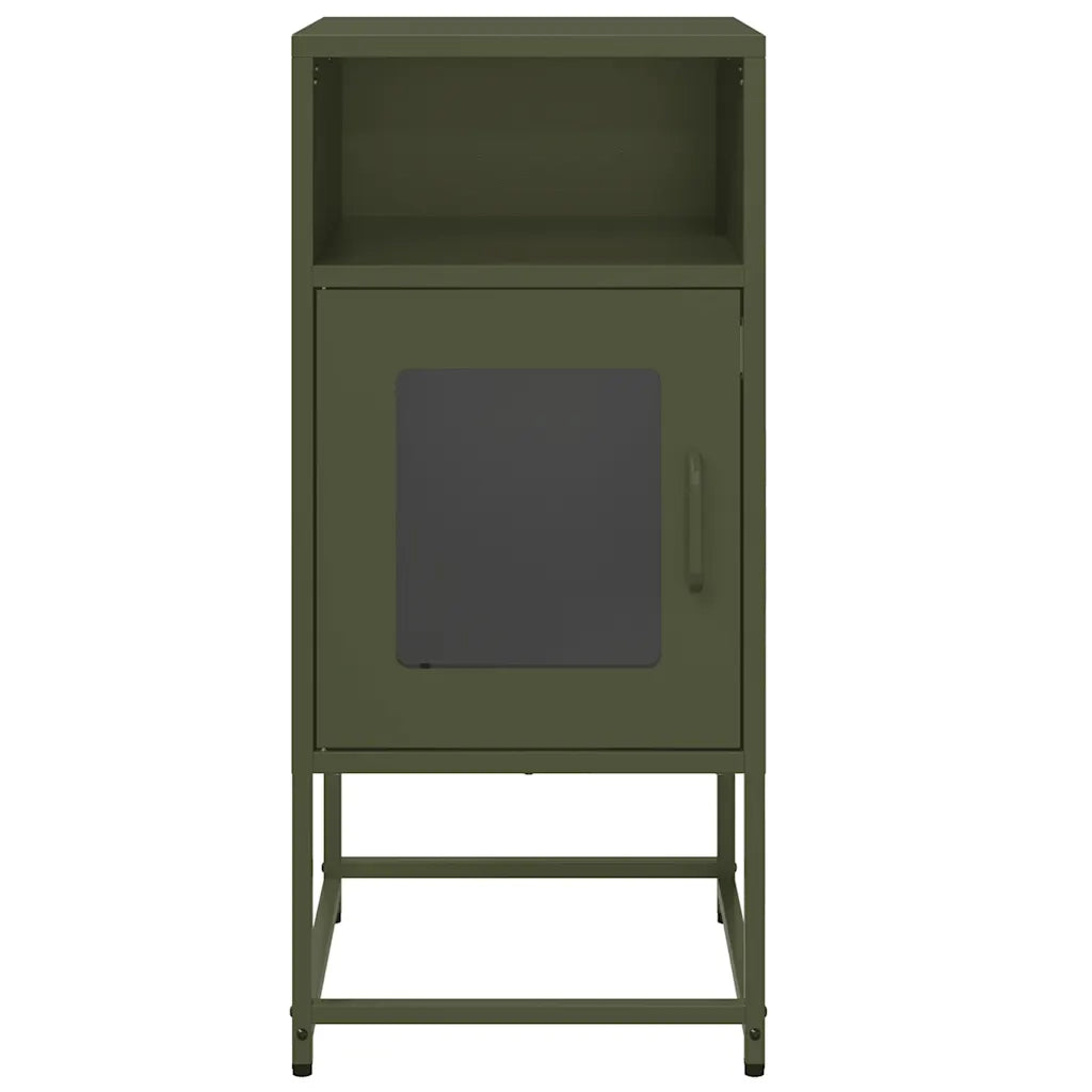 Comodino Verde Oliva 36x39x78 cm in Acciaio Laminato a Freddo 853414