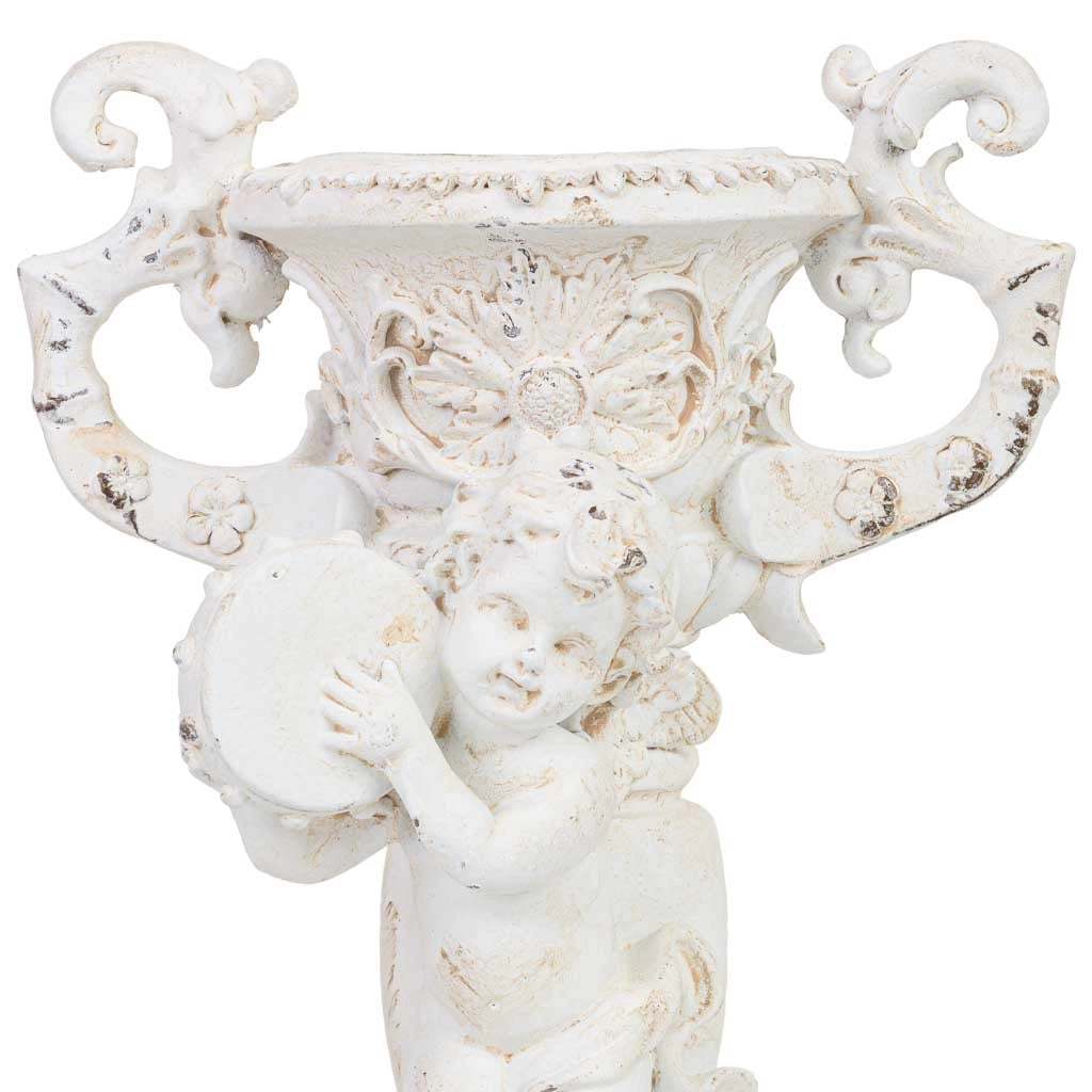 Candele a forma di angelo in resina bianca, 17x15x27,5 cm